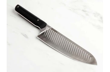 Image of Serene Kitchen Co. Magna Cut Chef's Knife, 13.38in Overall, 7.75in CPM Magnacut Stainless Steel Blade, Black Ultrex Suretouch Rubberized G10 Handle, SER002 BLACK