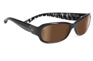Image of Serengeti Chloe Sunglasses - Shiny Black Zebra Frame, Drivers Gold Polarized Lenses 7623