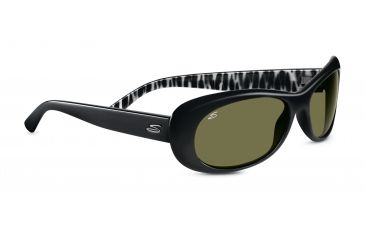 Image of Serengeti Bella Sunglasses - Shiny Black Zebra Frame, 555nm Polarized Lenses 7629
