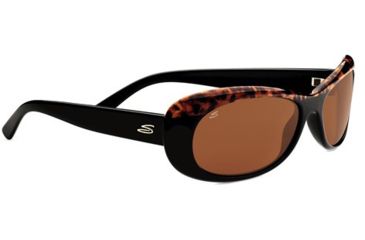 Image of Serengeti Bella Sunglasses - Shiny Black Cork Frame and Polarized Drivers Lens 7747
