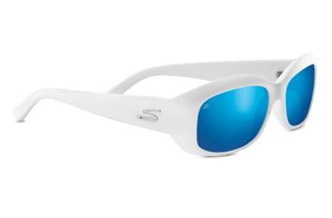 Image of Serengeti Bianca Sunglasses, Sanded White Frame, Polarized 555nm Blue  Lens, 8207