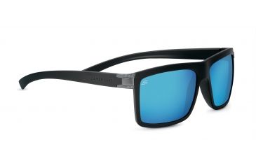 Image of Serengeti Brera Sunglasses, Sanded Black / Matte DarkGunmetal Frame, Polarized 555nm Blue Lenses, 8210