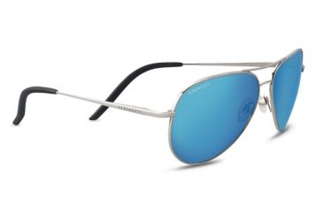 Image of Serengeti Carrara, Polarized 555nm Blue, Aviator , Unisex, Shiny Silver, Medium 8547