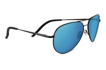 Image of Serengeti Carrara Sunglasses, Satin Black Frame, Polarized 555nm Blue Lens, 8295