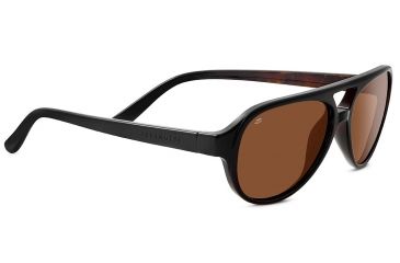Image of Serengeti Giorgio Progressive Prescription Sunglasses, Shiny Black / Brown Wood Frame-8182PR