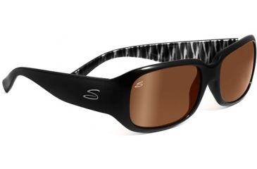 Image of Serengeti Giuliana Sunglasses - Shiny Black Zebra Frame, Drivers Gold Polarized Lenses 7708