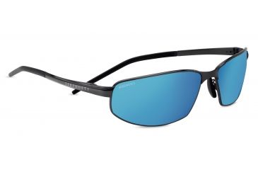Image of Serengeti Granada Sunglasses, Satin Black Frame, Polarized 555nm Blue Lens, 8260