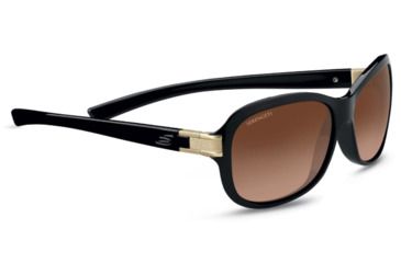 Image of Serengeti Isola Progressive Prescription Sunglasses, Shiny Black / Satin Brass Frame, Polarized, Photochromic, 8578PR