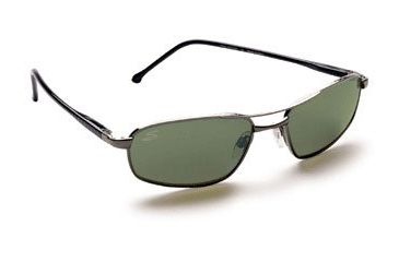 Image of Serengeti Lucca Drivers Polarized Lenses Sunglasses - Gunmetal / Shiny Black Frame, 555nm Polarized Lens 6792