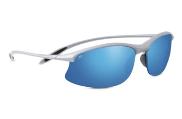 Image of Serengeti Maestrale Sunglasses, Metallic Silver Frame, Polar PhD 555nm Blue  Lens, 8123