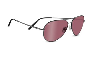 Image of Serengeti Medium Aviator Sunglasses, Shiny Gunmetal Frame, Polarized Sedona Lens, 8088