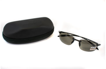 Image of Serengeti Nuvola Sunglasses, Shiny Black Frame, Polarized PhD CPG Lens 7359