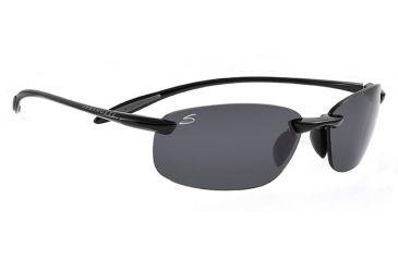 Image of Serengeti Nuvola Sunglasses, Shiny Black Frame, Polarized PhD CPG Lens 7359
