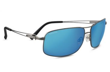Image of Serengeti Sassari , Polarized 555nm Blue, Rectangle, Unisex, Shiny Gunmetal, Large 8596
