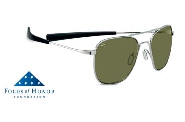 Image of Serengeti Sortie Sunglasses, Pilot Shiny Silver Frame, 555nm Lens 7844FOH