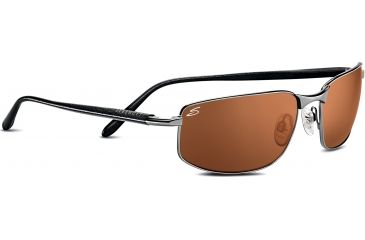 Image of Serengeti Luigi Sunglasses, Silver w/Blk Tanner Frame, Polarized 555nm Lens 7383