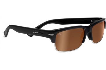 Image of Serengeti Vasio Sunglasses Shiny Black Frame Drivers Gold Polarized Lenses 7722