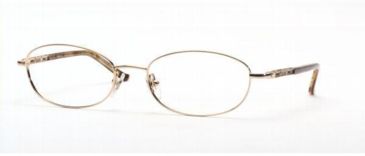 Image of Sferoflex Eyeglasses Frames SF2520-108-5118 51 mm Lense Diameter / Gold Frame w/Non-Rx Lenses