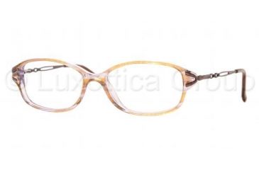 Image of Sferoflex Eyeglasses SF1529 with Lined Bifocal Rx Prescription Lenses, Select Frame Color / Lens Diameter Brown Striped On Violet Tr. Frame / 51 mm Prescription Lenses