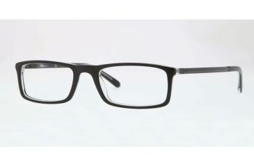 Image of Sferoflex SF1139 Single Vision Prescription Eyeglasses C548-53 - Black On Trasparent Frame