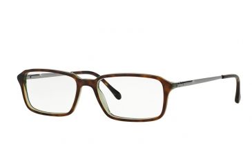 Image of Sferoflex SF1140 Bifocal Prescription Eyeglasses C573-54 - Top Havana On Trasparent Green Frame
