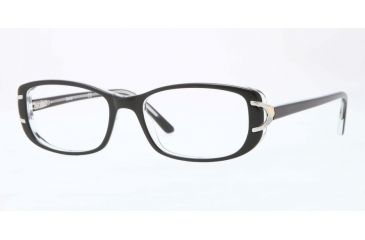 Image of Sferoflex SF1549 Progressive Prescription Eyeglasses C388-53 - Top Black On Crystal Frame