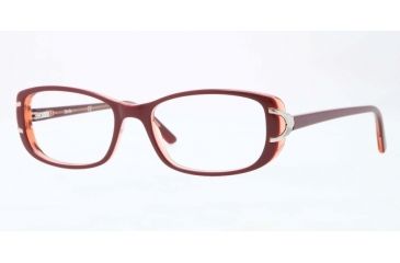 Image of Sferoflex SF1549 Progressive Prescription Eyeglasses C571-53 - Red On Trasparent Pink Frame