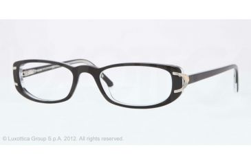 Image of Sferoflex SF1550 Single Vision Prescription Eyeglasses C388-51 - Top Black On Crystal Frame, Demo Lens Lenses