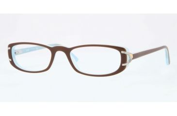 Image of Sferoflex SF1550 Single Vision Prescription Eyeglasses C570-51 - Brown Top On Opalin Azure Frame, Demo Lens Lenses