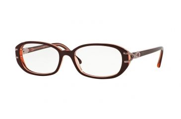 Image of Sferoflex SF1552B Single Vision Prescription Eyeglasses C578-52 - Top Red On Trasparent Red Frame