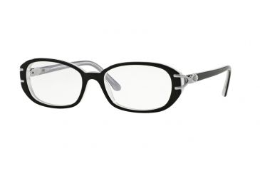Image of Sferoflex SF1552B Single Vision Prescription Eyeglasses C580-52 - Top Black On Matte Trasparent Frame