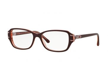 Image of Sferoflex SF1553B Single Vision Prescription Eyeglasses C578-51 - Top Red On Trasparent Red Frame