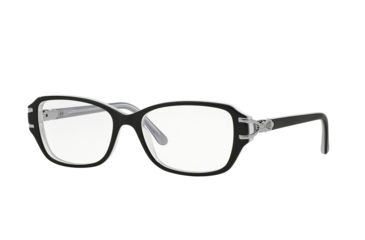 Image of Sferoflex SF1553B Single Vision Prescription Eyeglasses C580-51 - Top Black On Trasparent Black Frame