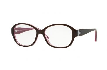 Image of Sferoflex SF1554 Single Vision Prescription Eyeglasses C518-51 - Top Plum On Opalin Pink Frame