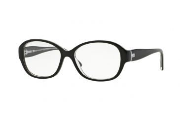 Image of Sferoflex SF1554 Single Vision Prescription Eyeglasses C562-51 - Black Top On Opalin Trasparent Frame