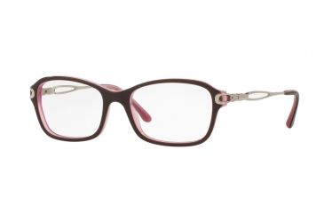 Image of Sferoflex SF1557B Single Vision Prescription Eyeglasses C585-50 - Top Plum On Opal Pink Frame