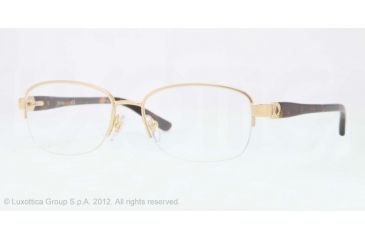 Image of Sferoflex SF2571 Single Vision Prescription Eyeglasses 493-52 - Shiny Gold Frame, Demo Lens Lenses