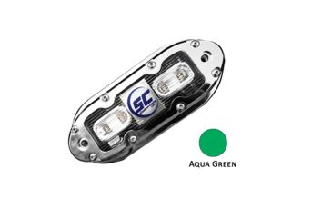 Image of Shadow-Caster LED Lighting SCM-4 LED Underwater Light w/20' Cable - 316 SS Housing - Aqua Green 62517