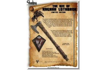 Image of Shadow Cutlery Vikings - Axe of Ragnar Lothbrok - Limited Edition, Brown/Silver, 2.4LB SH8000LE