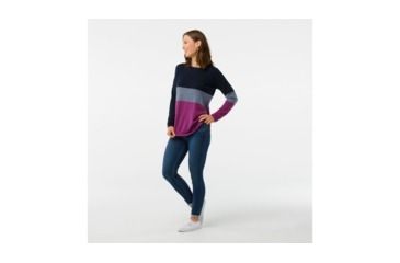Image of Smartwool Shadow Pine Crew Sweater-Women's, Deep Navy Heather, Extra Small, SW000321108-XS