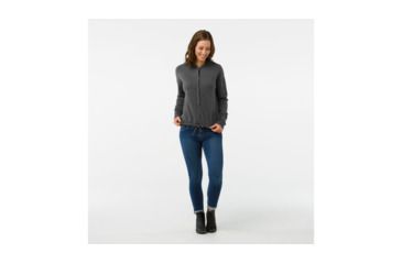 Image of Smartwool Shadow Pine Sweater Jacket-Women's, Medium Gray Heather, Extra Small, SW000324084-XS
