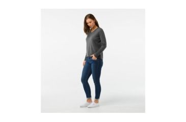 Image of Smartwool Shadow Pine V-Neck Sweater-Women's, Medium Gray Donegal, Medium, SW000345A43-M