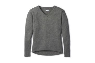 Image of Smartwool Shadow Pine V-Neck Sweater-Women's, Medium Gray Donegal, Medium, SW000345A43-M