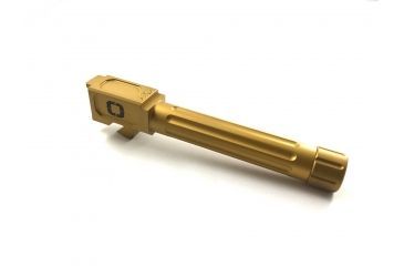 Image of Shadow Systems Match Barrel, G19 Compatible, Threaded Fluted, TiN, Gold, SG9C-00-03TF-TIN