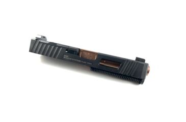 Image of Shadow Systems Optics Ready Slide, Bronze TiN Fluted Barrel, Serrated Sight Set, RMR Cover Plate, Slide Cover Plate, Standard Rod/Spring/Extractor, Glock 19 Gen3, Black DLC, SGK9C-T3D-FUB-PSBP