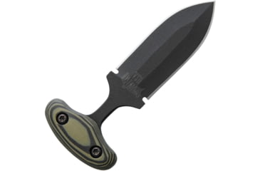 Image of Shadow Tech Push Dagger, 5.5in Overall, 3.5in Black Powder Coated Double Edge 8670 Steel Blade, OD Green G10 Handle, Black Kydex Sheath, STK1005BK