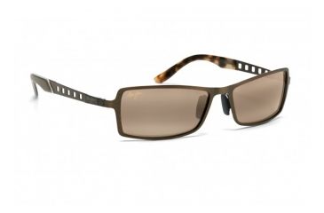 Image of Maui Jim Shark Pit Sunglasses w/ Brushed Bronze Frame and HCL Bronze Lenses - H228-20, Quarter View