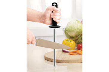 Image of Sharpal Sharpening Steel, 14in X 9in, Hones And Realigns Cutting Edge, Magnetic Steel Attracts Metal Fibers, Slip-Resistant Plastic Handle, Oversized Plastic Guard, Built-In Hole For Hanging, 130N