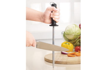 Image of Sharpal Sharpening Steel, 15in Overall, 10in Sharpening Steel, Hones And Realigns Cutting Edge, Magnetic Steel Attracts Metal Fibers, Soft Grip, Oversized Hand Guard, Rubber Cap, Hanging Loop, 106H