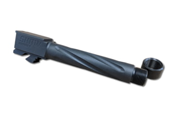 Image of Shaw Glock 19 9x19 SAAMI Threaded Pistol Barrel, 4.375in, Factory Profile, 1-10 Twist, 1/2-28 Thread, Melonite Black, GL19SSNHF9TM